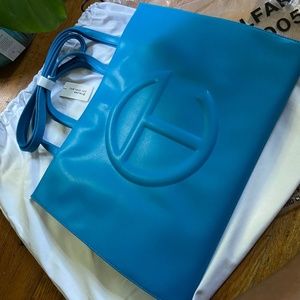🩵 AUTHENTIC Telfar Large Shopping Bag CYAN 🩵